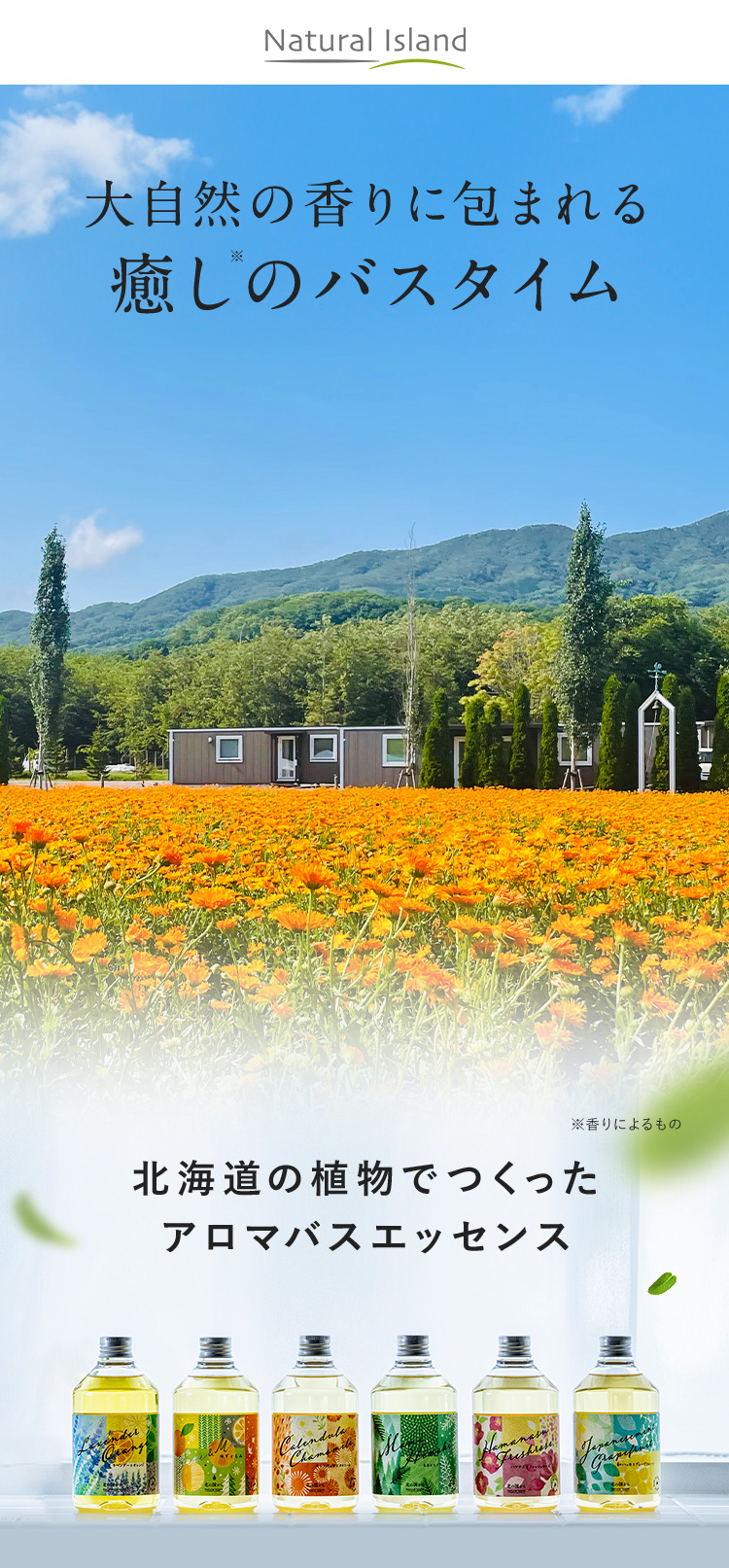 大自然の香りに包まれる癒しのバスタイム アロマバスエッセンス - ナチュラルアイランド