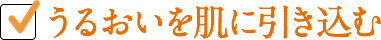 うるおいを肌に引き込む