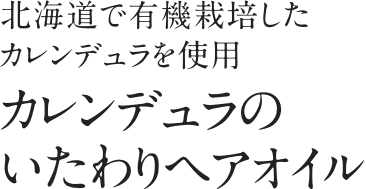 北海道で有機栽培したカレンデュラを使用カレンデュラのいたわりヘアオイル