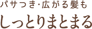 パサつき・広がる髪もしっとりまとまる