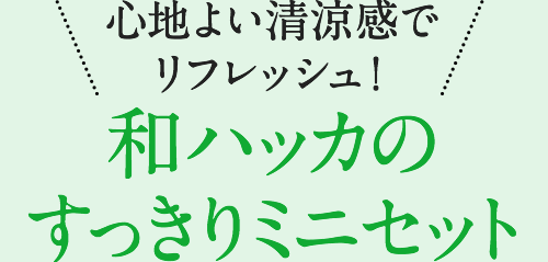 心地よい清涼感でリフレッシュ！ 和ハッカのすっきりミニセット