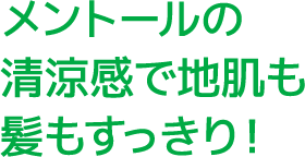 メントールの清涼感で地肌も髪もすっきり！