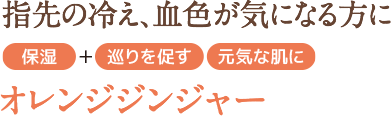 指先の冷え、血色が気になる方に オレンジジンジャー