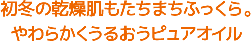 初冬の乾燥肌もたちまちふっくら。やわらかくうるおうピュアオイル