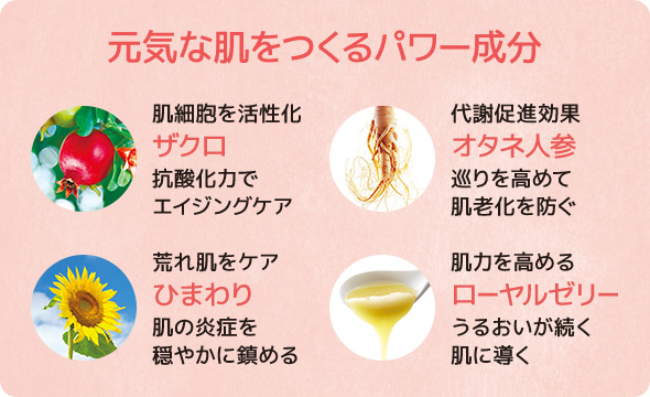 元気な肌をつくるパワー成分