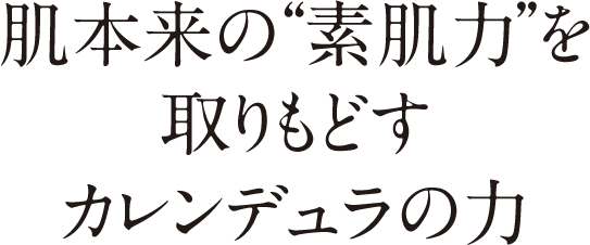 肌本来の“素肌力”を取りもどすカレンデュラの力
