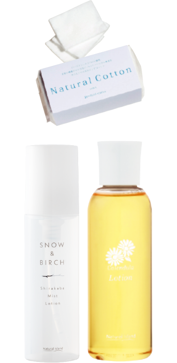 雪と白樺。&手づみローションセット