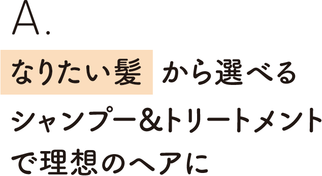 なりたい髪から選べるシャンプー&トリートメントで理想のヘアに