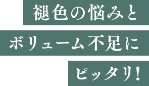 褪色の悩みとボリューム不足にピッタリ!