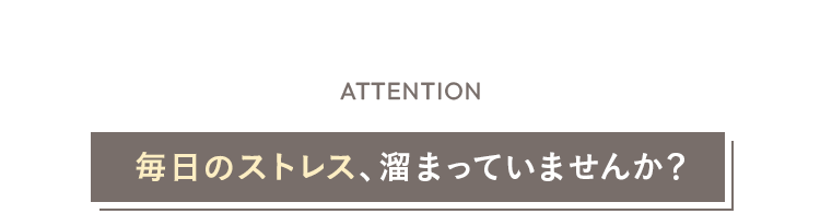 毎日のストレス、溜まっていませんか？