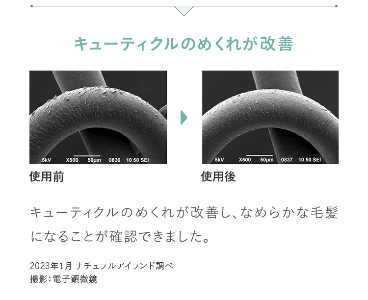 キューティクルのめくれが改善